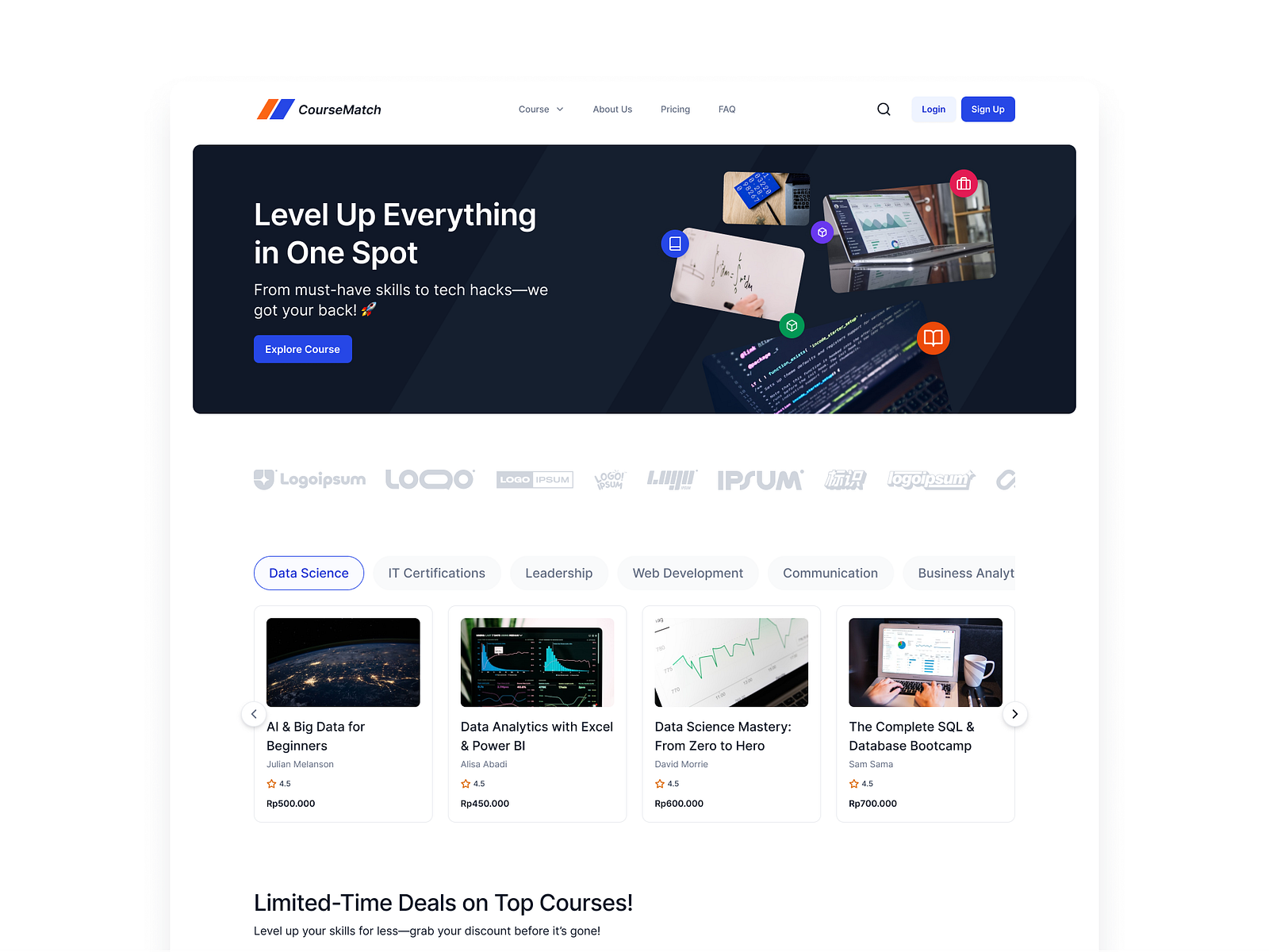 CourseMatch - Online Course Landingpage by Rama Dharma on Dribbble