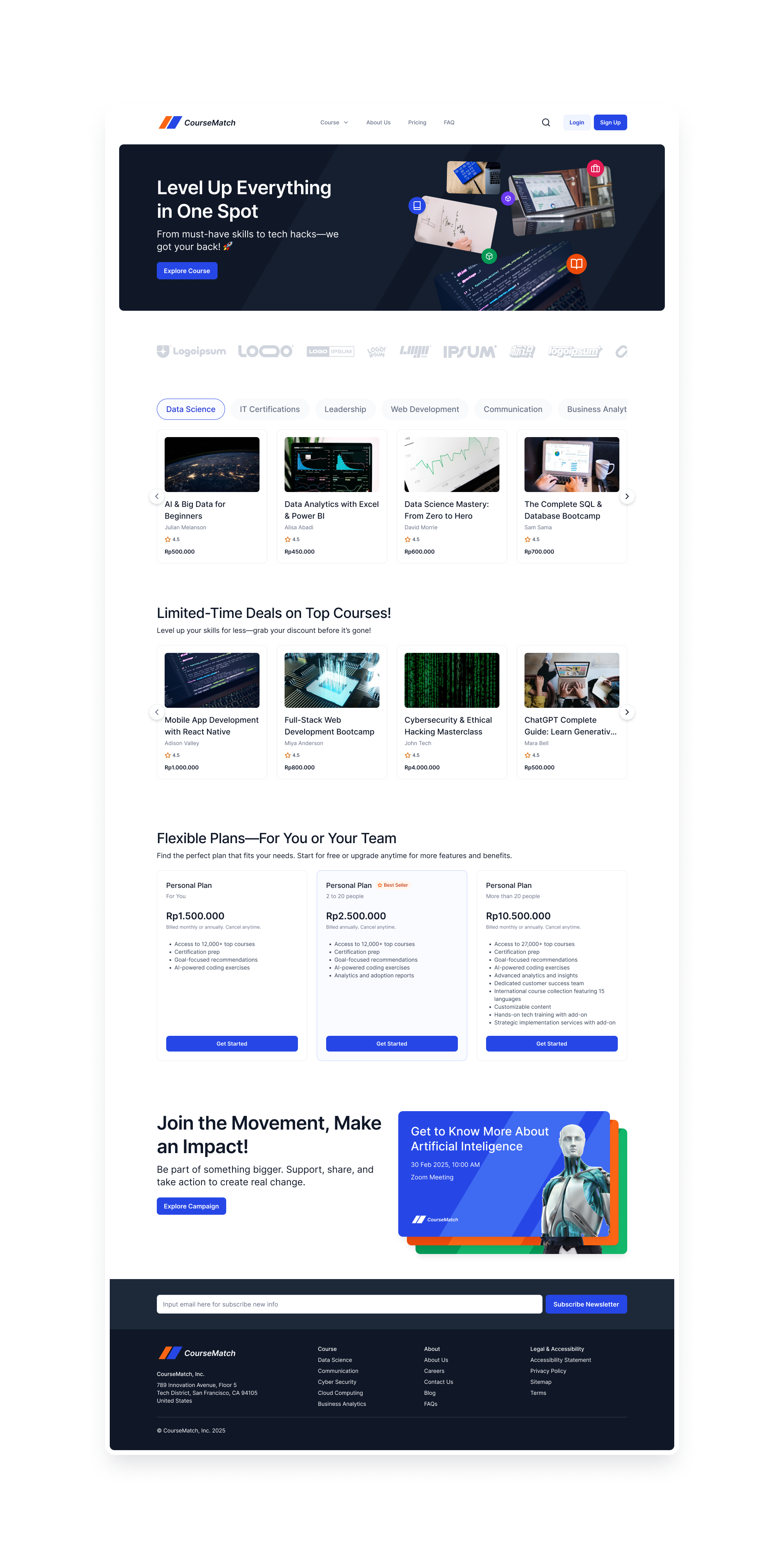 CourseMatch - Online Course Landingpage by Rama Dharma on Dribbble
