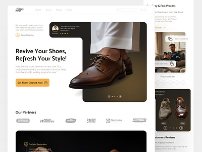 UI/UX for Shoe Cleaning Website design landing page landing page design ui ui design uiux ux webdesign website