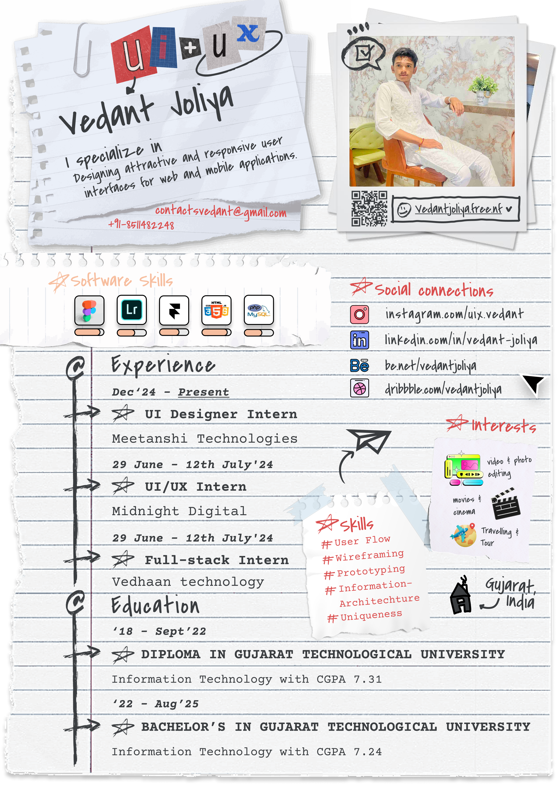 Creative UI/UX Resume – A Visual Approach to Personal Branding app branding design graphic design illustration logo resume ty typography ui ux vector