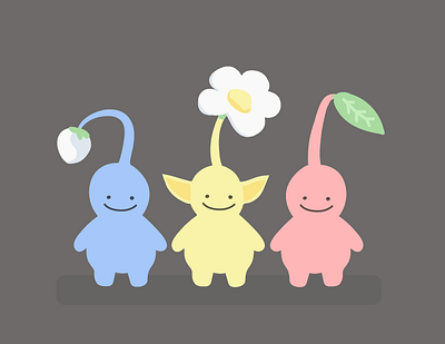 Ditto as Pikmin cute ditto illustration pikmin pokemon simple vector art