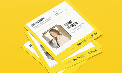 Social media visual for event boarding pass elements event graphic design journey social media stamps ticket travel visuals yellow