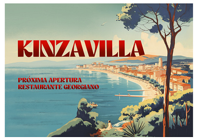 Retro-Style Poster for the Opening of the new Restaurant Kinza branding poster retro