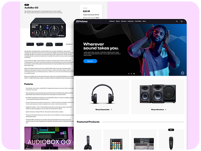 PreSonus Website Redesign artist beats design entertainment equipment figma landing landing page music production ui ux web website