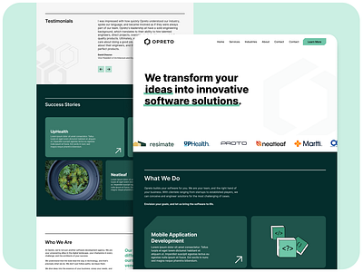 Agency Landing Page agency coding design green landing landing page opreto programming responsive services ui ux web website