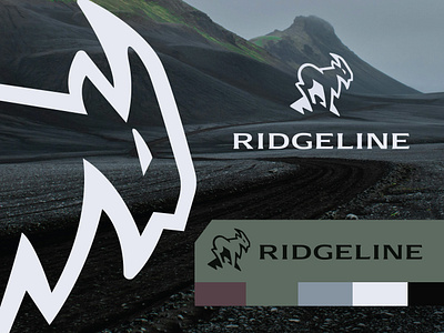 Ridgeline - brand identity branding brandmark climbing goat graphic design identity design illustration lettering logo logo design logos minimalist mountain outdoors performance rugged sharp typography