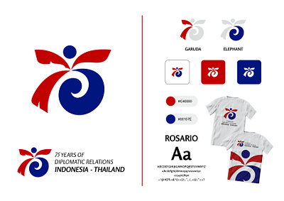 75 year logo design diplomatic relations Indonesia - Thailand abstract logo anniversary logo branding corporate logo design diplomatic relations graphic design indonesia logo minimalis logo thailand visual brand