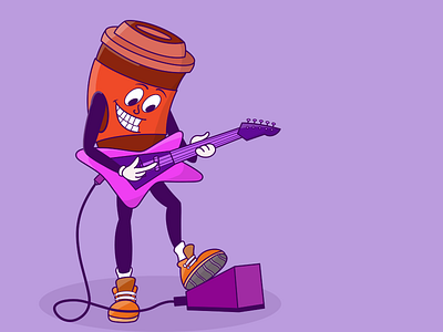 Coffee Cup, Caffeine, and Electric Guitar packaging design