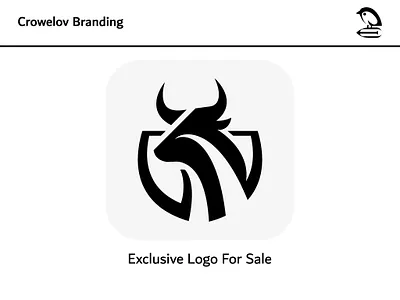Bull Shield concept logo animal logo branding bull bull logo bull logo sale bull shield logo crowelovbranding exclusive logo graphic design logo logos premium bull