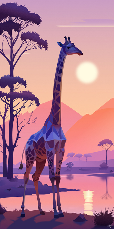 Africa Series - Giraffe africa giraffe graphic design