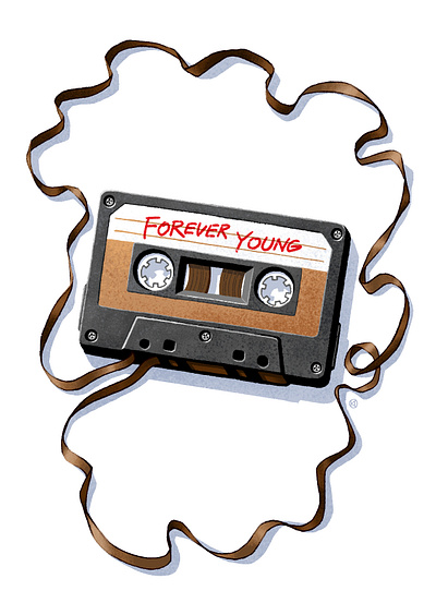 Forever young cassette eighties illustration music nineties