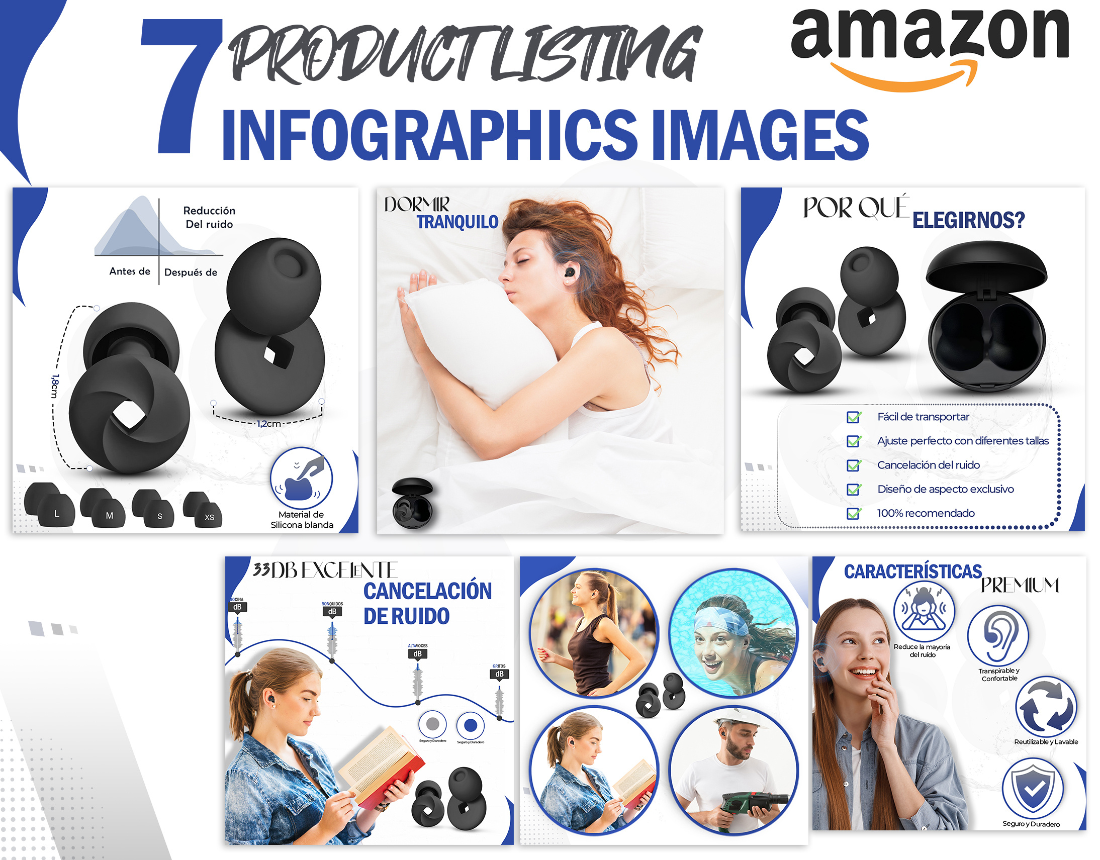 Noise Ear Plugs a content amazon amazon listing ebc graphic design infographic listing listing images product design product listing