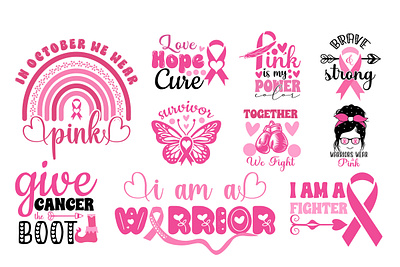 Breast cancer T shirt Bundle breast cancer bundle t shirt t shirt design