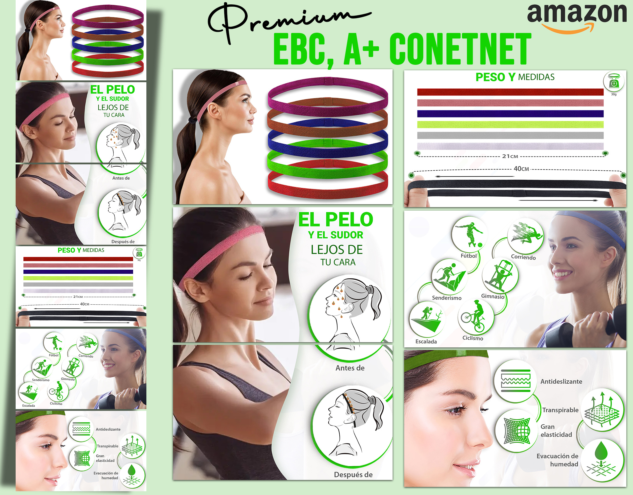 Hair Bands a content amazon amazon listing ebc graphic design infographic listing listing images product design product listing