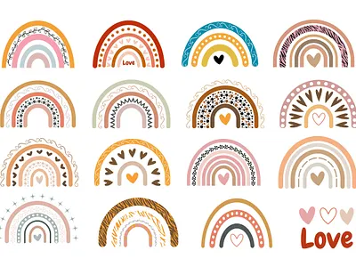 Boho Rainbow boho boho rainbow bundle design rainbow retro vintage