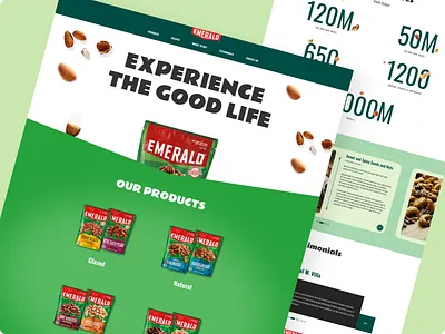 Emerald - Landing Page branding concept design design emerald nuts emerald nuts by mahamudur landing page nuts nuts website ui ui design ui ux web design website