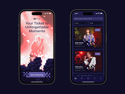 Event Mobile App design event mobile pixel pixelate ticket ui