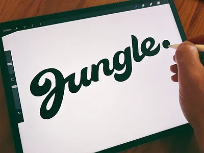 Jungle logotype authentic branding california calligraphy creative custom flow fun handlettering jungle lettering logo original process script signature sketching type unique vibe