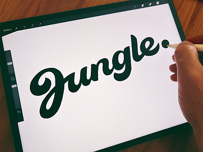 Jungle logotype authentic branding california calligraphy creative custom flow fun handlettering jungle lettering logo original process script signature sketching type unique vibe