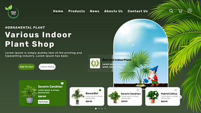 Landing Page of Plant Shop app banner brand identity figma graphic designer landing page logo mobile app photoshop uiux user experience user interface web design