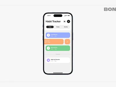 Habit Tracker - Mobile app design bont design mobile mobile design product design ui ui design uiux user research ux ux design