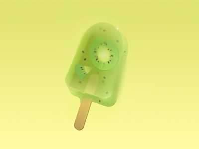 Ice-cream fruit gradient ice ice cream illustration kiwi summer vector