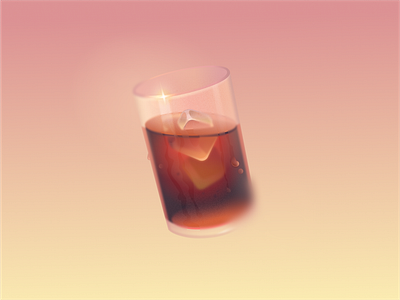 Cola art coke cola drink fresh glass gradient ice icecube illustration soda