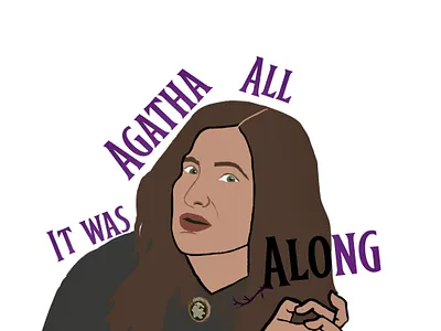 Agatha Harkness illustrated portrait from Agatha All Along agatha all along comic art digital art marvel portrait illustration