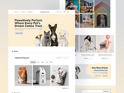 Pets Landing Page UI branding cat design desktop dog ecommerce landingpage pet pets petshop ui website