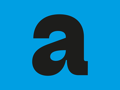 Lowercase 'a' a black blue design graphic graphic design ink trap type type design