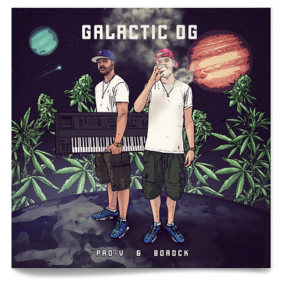 Pro-V & 80Rock - Galactic OG beatmakers cover digital illustration illustration montreal music photoshop