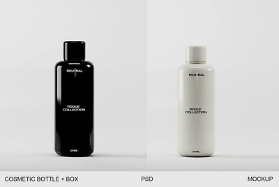 Cosmetic BottleBox Product Mockup bottle mockup box cosmetic mockup nockup packaging mockup photoshop skin care mockup