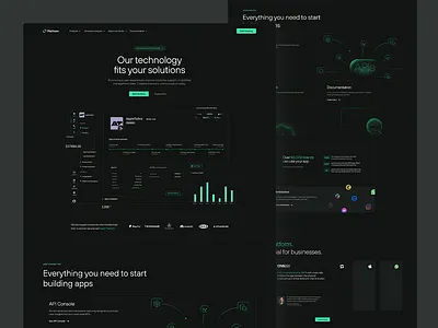 Platfrom for developers aesthetic ai app conversion dark dev landing page marketplace modern product saas tech ui ux web design website
