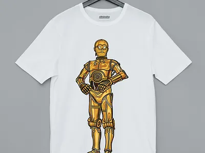 C-3PO Illustration & T-Shirt Design c 3po graphic design graphic illustration illustration starwars t shirt t shirt design