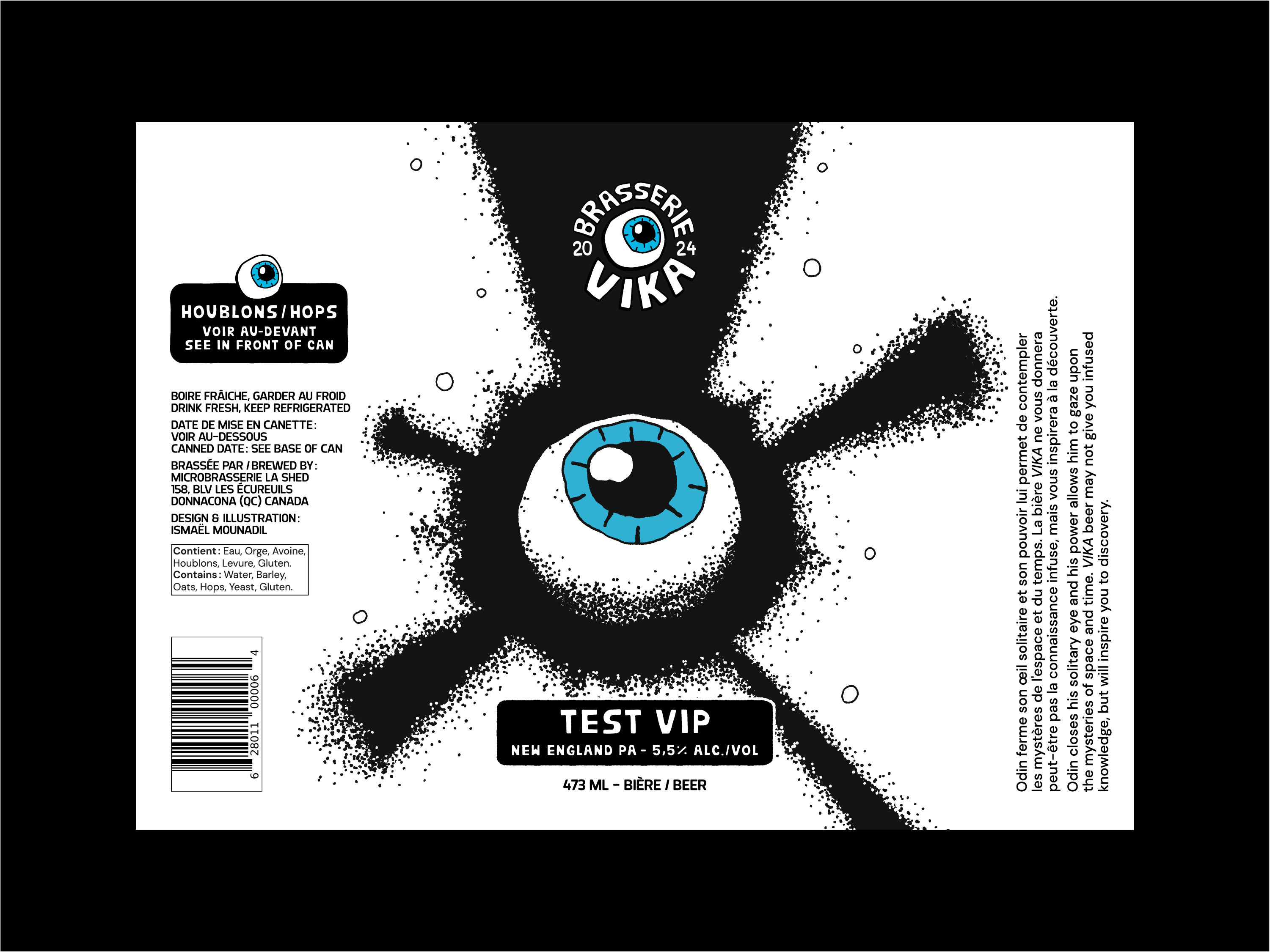 Beer can - Packaging - Test PILS beer brand beer can beer illustration beer label beer packaging branding brasserie vika brewery can design design eye illustration graphic design illustration logo odin packaging packaging design pilsner pilsner beer vika