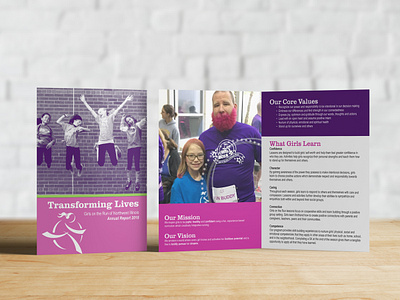 Girls on the Run Annual Report booklet branding brochure graphic design print