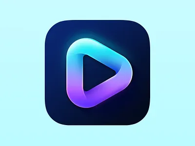 AI Video Generator App Icon ai ai generator ai movies ai play ai video ai video generator app icon badge figma icon design illustrator ios icon iphone icon photoshop play sketch tech ui vibrant video