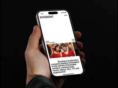 Production Company Website – Mobile Version clean creative homepage iphone minimal mobile typography ui ui design ux web web design