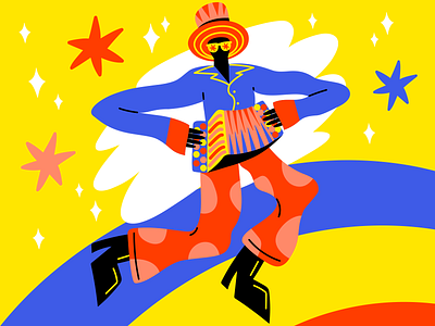 Unsplash Illustration - Carnival Character✨ accordion artwork carnival character design colorful digital illustration digitalart funky graphic design illustration illustrator music vector vector illustration