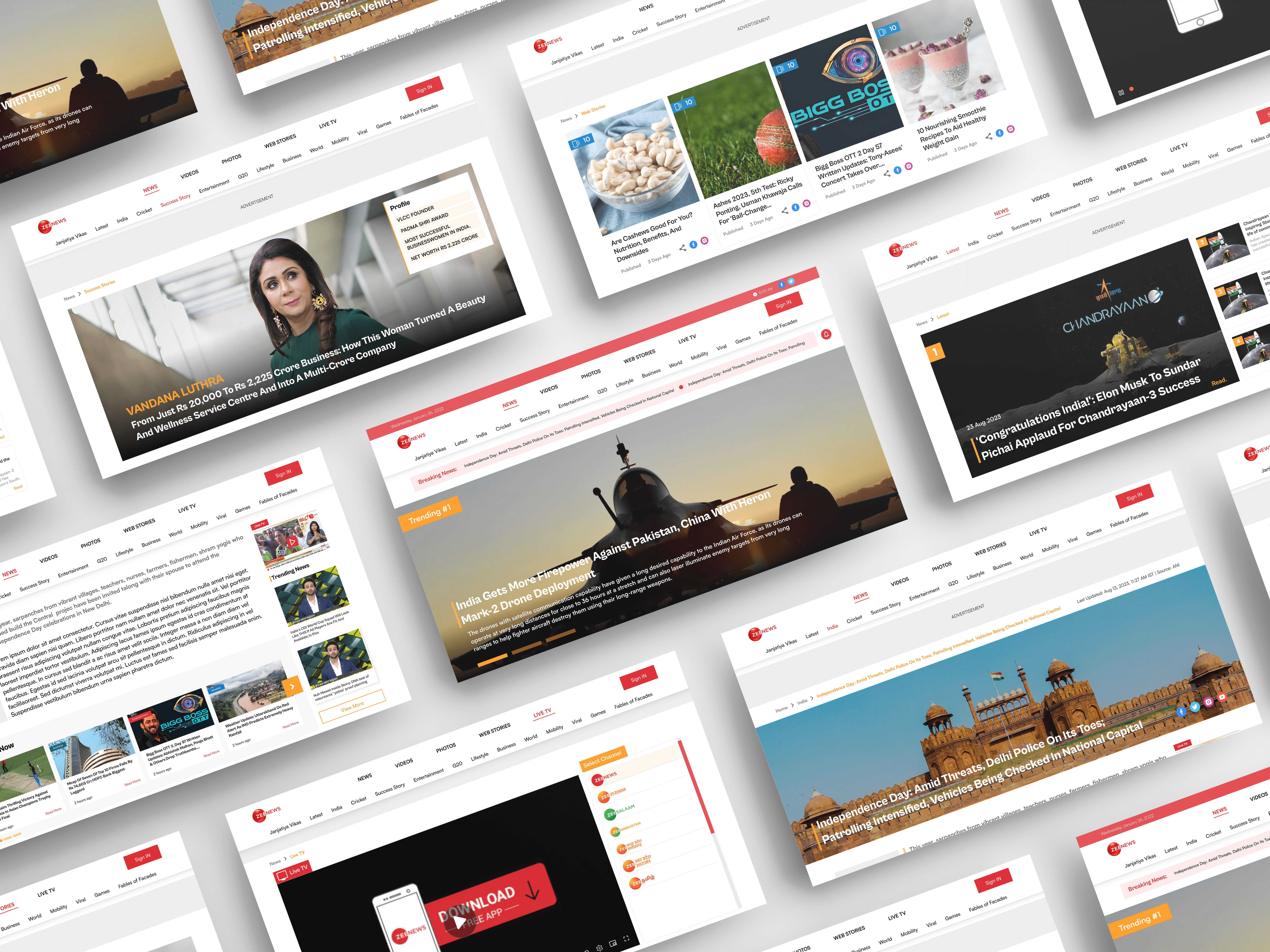Zee News Redesign branding design figma ui ux web web design