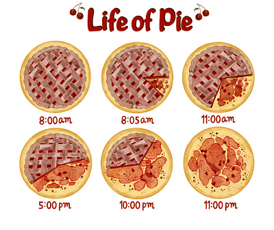 Life of Pie art branding cards design digit digital painting digital design food food illustration graphic design illustration procreate stationary