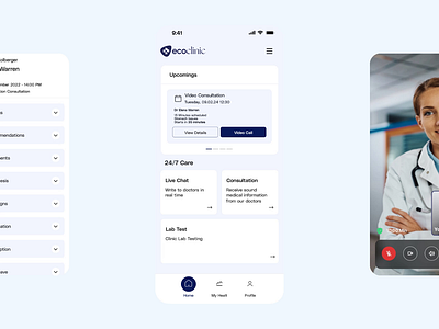 EcoClinic Responsive App 3d animation app branding care graphic design health logo mobile motion graphics responsive shop tablet ui ux