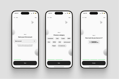 Finance tracker - Account creation account creation app finance light mobile ui