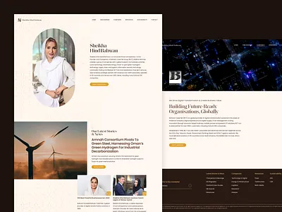 Sheikha Hind Bahwan - Corporate Website landing page middle east renewable energy typography ui web web design website