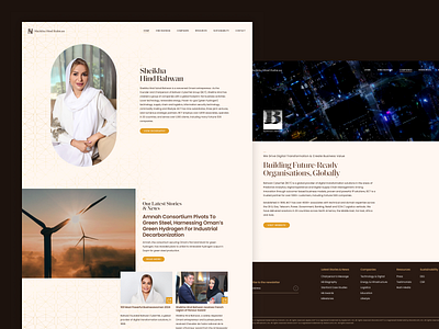 Sheikha Hind Bahwan - Corporate Website landing page middle east renewable energy typography ui web web design website