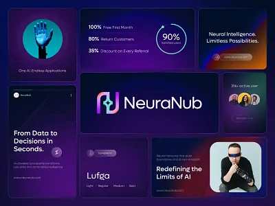 NeuraNub - Cutting-edge AI Logo ai ai logo artificial intelligence artificial intelligence branding artificial intelligence logo automation logo brand guidelines brand identity branding cutting edge logo deep learning graphic design intelligence logo logo design logo designer modern logo saas logo software logo tech logo visual identity