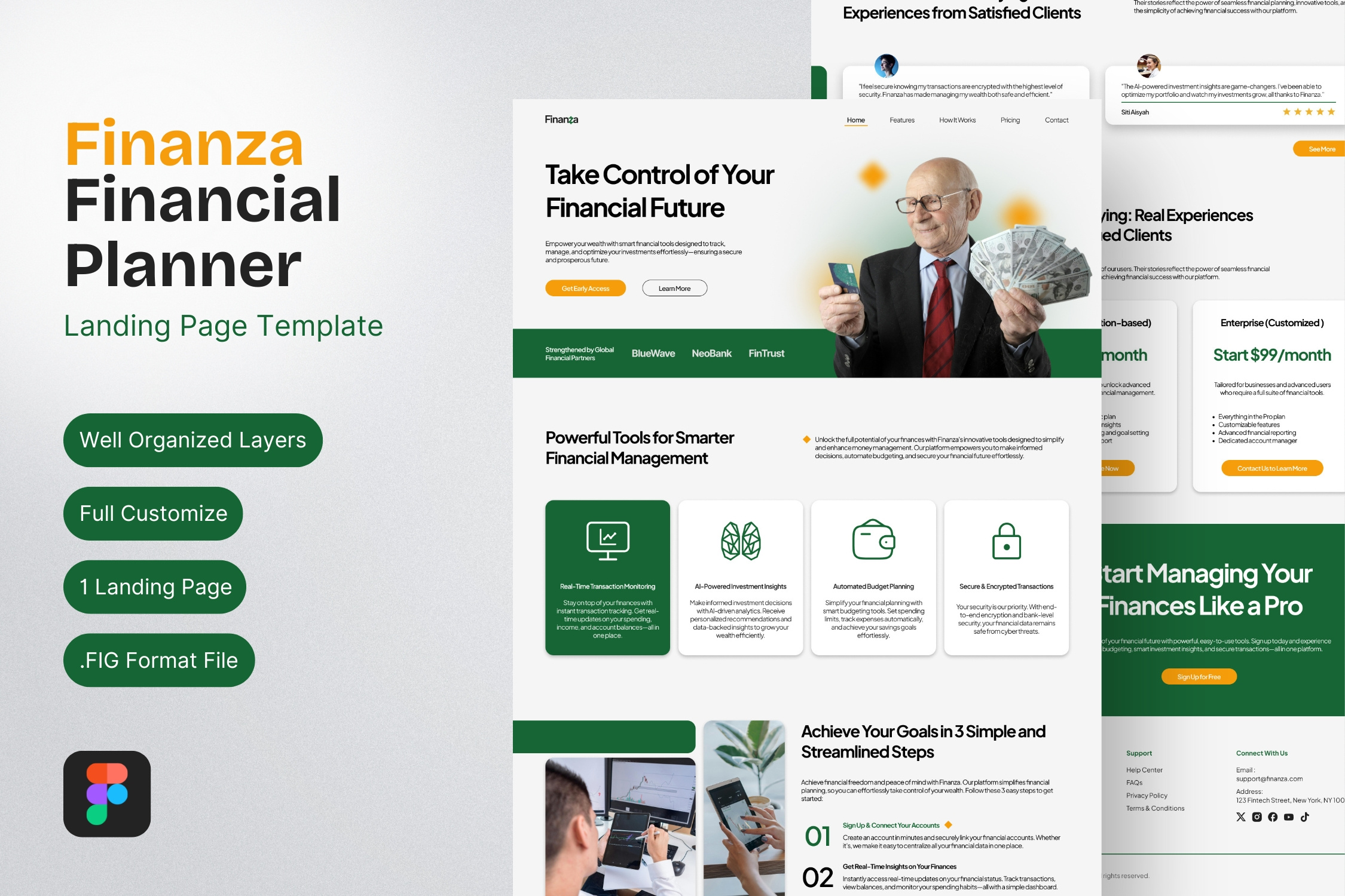 Financial Planner Landing Page desk landing page ui