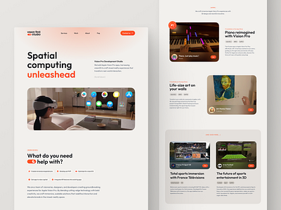 Vision first - Vision Pro dev studio app apple brand identity branding design futuristic landing logo ui ux vision pro