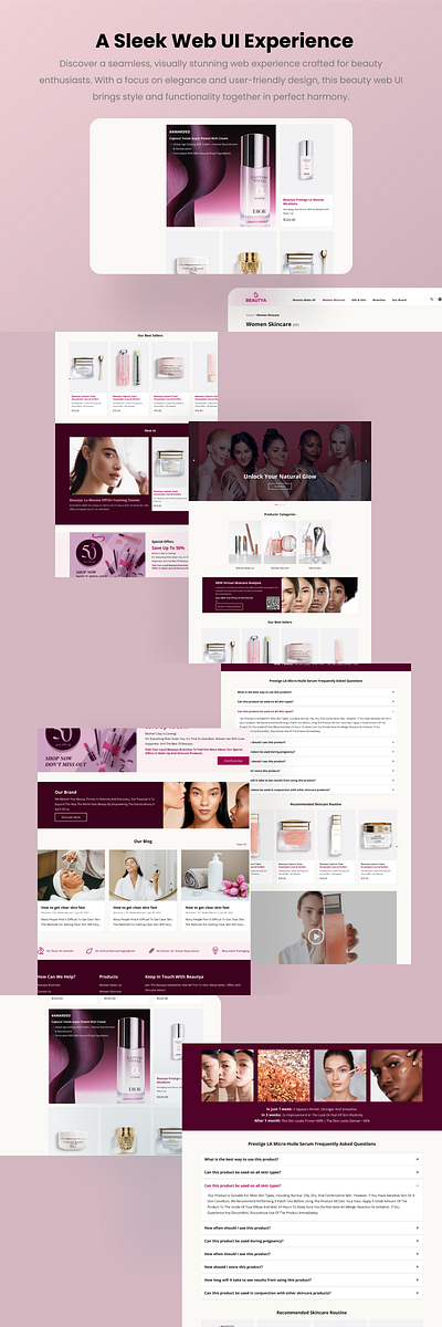Beauty Web UI Design figma mobile app design prototyping uiux design user experience design web design wireframing