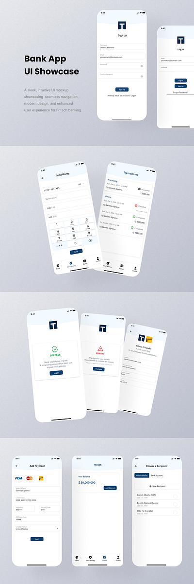 FinTech App UI Design app design figma prototyping uiux ux design web design wordpress